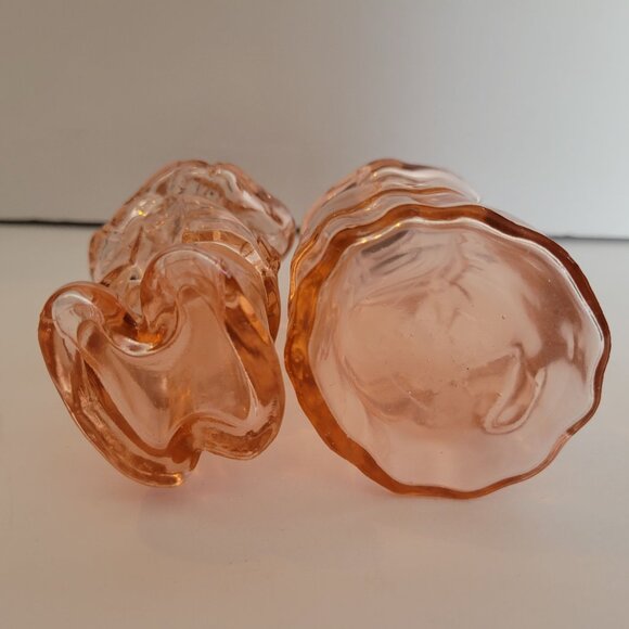 Vintage Imperial Pink Glass Maid & Butler Salt & Pepper Shakers - Picture 5 of 7